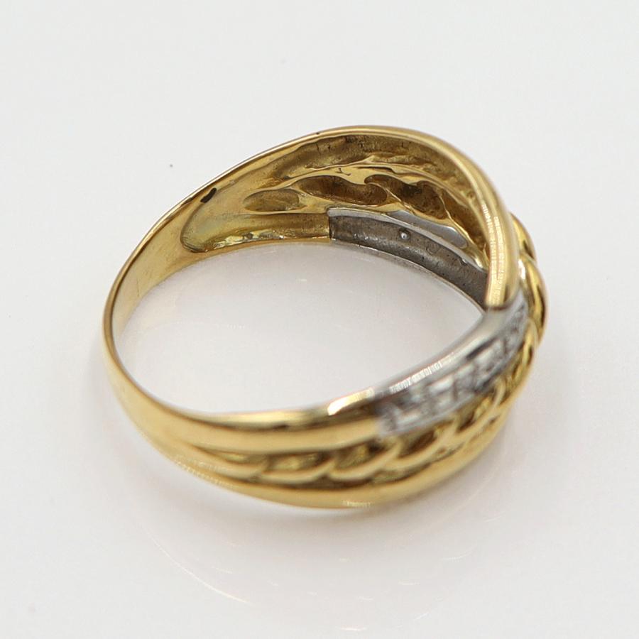 K18/Pt900ダイヤリング　サイズ19号　重量5.31ｇ(石の重量含む)　レディース(中古)