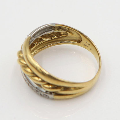 K18/Pt900ダイヤリング　サイズ19号　重量5.31ｇ(石の重量含む)　レディース(中古)