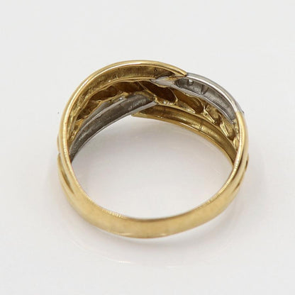 K18/Pt900ダイヤリング　サイズ19号　重量5.31ｇ(石の重量含む)　レディース(中古)