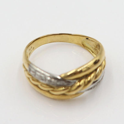 K18/Pt900ダイヤリング　サイズ19号　重量5.31ｇ(石の重量含む)　レディース(中古)