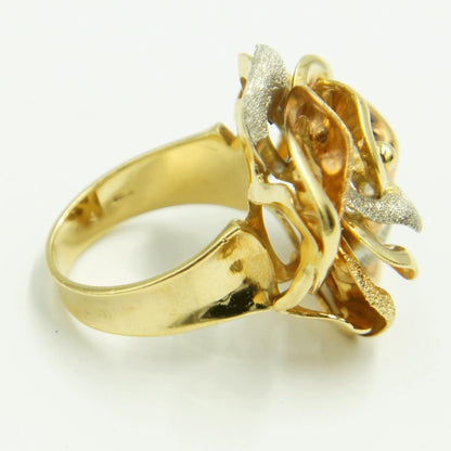 750ヨーロピアンリング　スリーカラー「フラワー・花」リング14号　重量10.67g　レディース（中古）