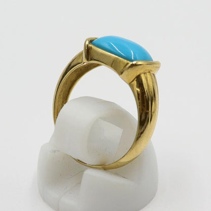 K18トルコ石リング　リングサイズ12号　重量3.74ｇ(石の重量含む)　レディース(中古)