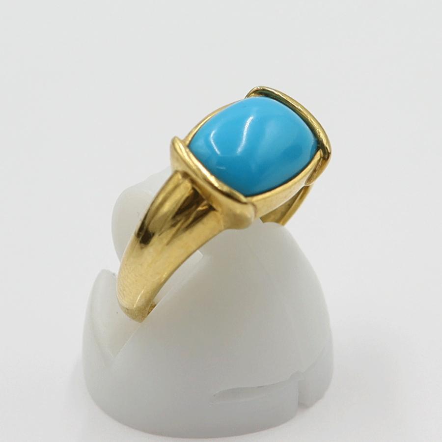 K18トルコ石リング　リングサイズ12号　重量3.74ｇ(石の重量含む)　レディース(中古)