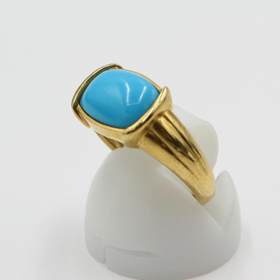 K18トルコ石リング　リングサイズ12号　重量3.74ｇ(石の重量含む)　レディース(中古)