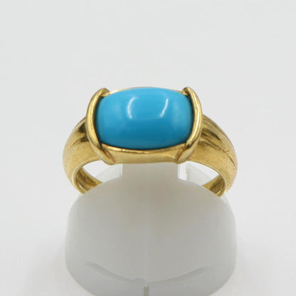 K18トルコ石リング　リングサイズ12号　重量3.74ｇ(石の重量含む)　レディース(中古)