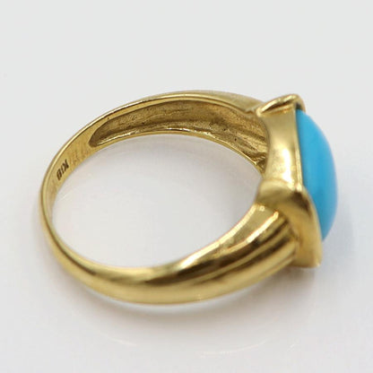 K18トルコ石リング　リングサイズ12号　重量3.74ｇ(石の重量含む)　レディース(中古)