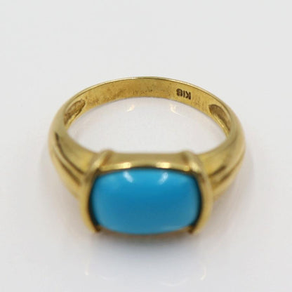 K18トルコ石リング　リングサイズ12号　重量3.74ｇ(石の重量含む)　レディース(中古)