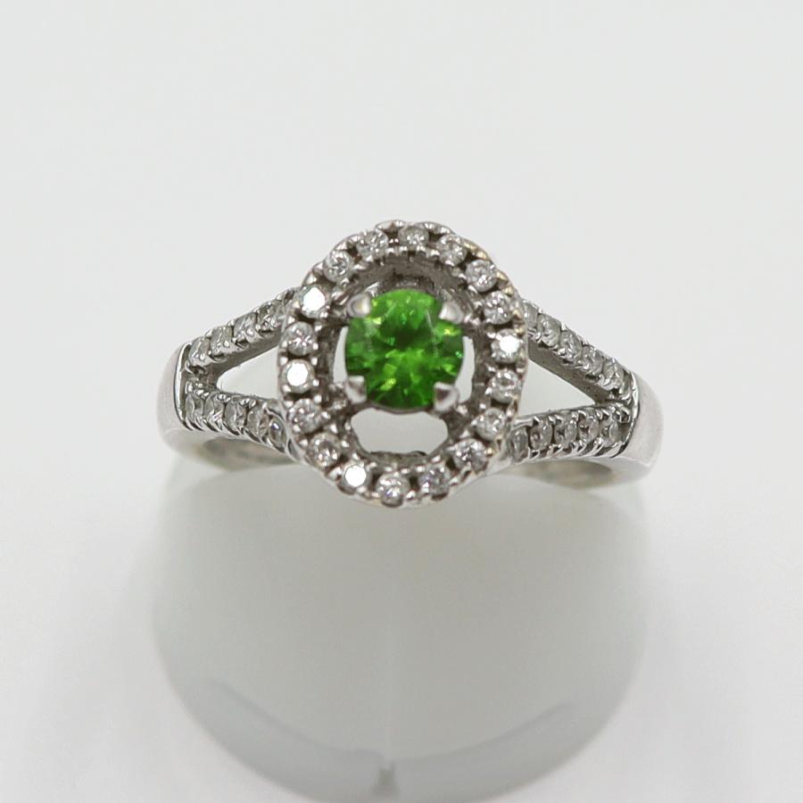 K18WGガーネットリング　DT0.33ct　D0.33ct　リングサイズ8号　重量3.71ｇ(石の重量含む)　レディース(中古)