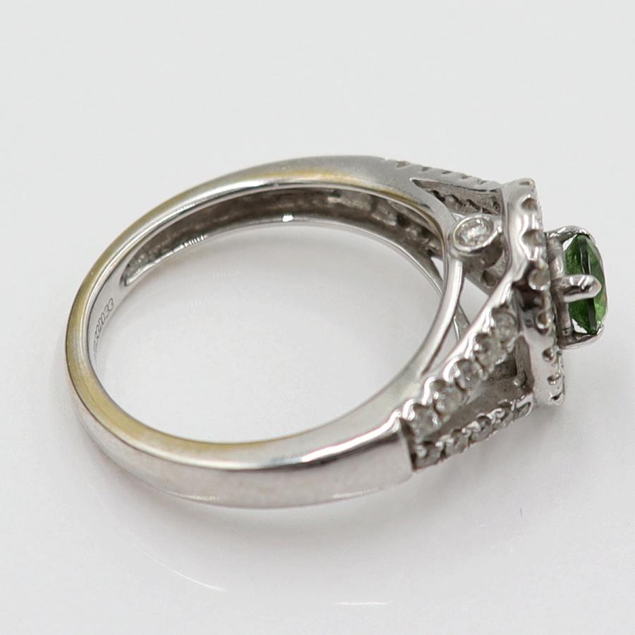 K18WGガーネットリング　DT0.33ct　D0.33ct　リングサイズ8号　重量3.71ｇ(石の重量含む)　レディース(中古)