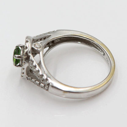 K18WGガーネットリング　DT0.33ct　D0.33ct　リングサイズ8号　重量3.71ｇ(石の重量含む)　レディース(中古)