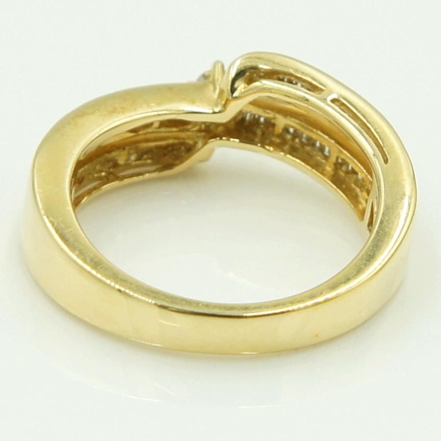 K18ダイヤデザインリング　D0.35ct　リングサイズ9号　重量4.08ｇ(石の重量含む)（中古）