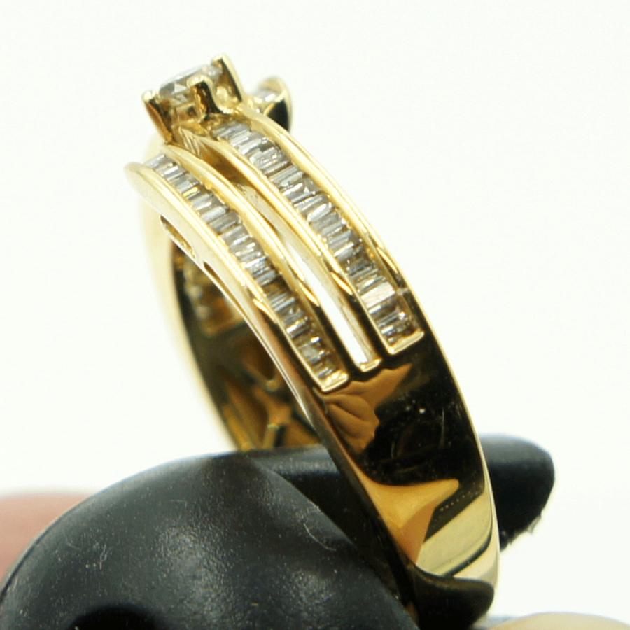 K18ダイヤデザインリング　D0.35ct　リングサイズ9号　重量4.08ｇ(石の重量含む)（中古）