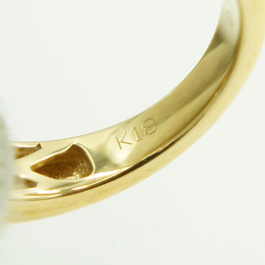 K18ダイヤデザインリング　D0.35ct　リングサイズ9号　重量4.08ｇ(石の重量含む)（中古）