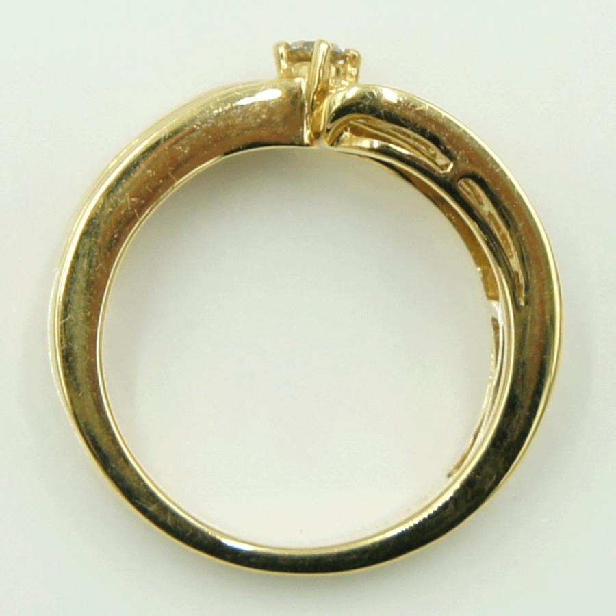 K18ダイヤデザインリング　D0.35ct　リングサイズ9号　重量4.08ｇ(石の重量含む)（中古）