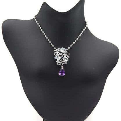 K18WGマルチ石ペンダントトップ　アメジスト・アクアマリン・サファイア　重量2.39ｇ(石の重量含む) レディース(中古)