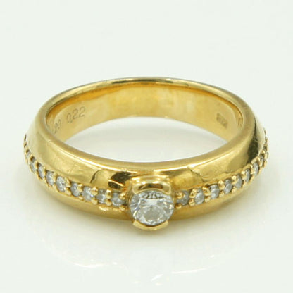 K18ダイヤモンドリング　D0.22ct　D0.20ct　リングサイズ10号　重量7.29ｇ(石の重量含む)（中古）
