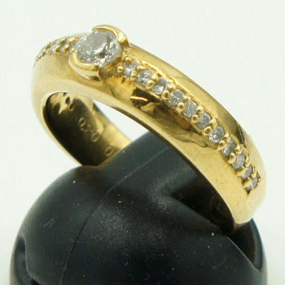 K18ダイヤモンドリング　D0.22ct　D0.20ct　リングサイズ10号　重量7.29ｇ(石の重量含む)（中古）