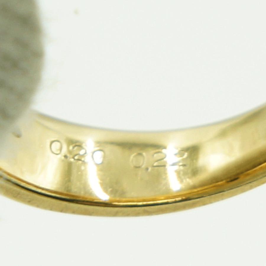 K18ダイヤモンドリング　D0.22ct　D0.20ct　リングサイズ10号　重量7.29ｇ(石の重量含む)（中古）