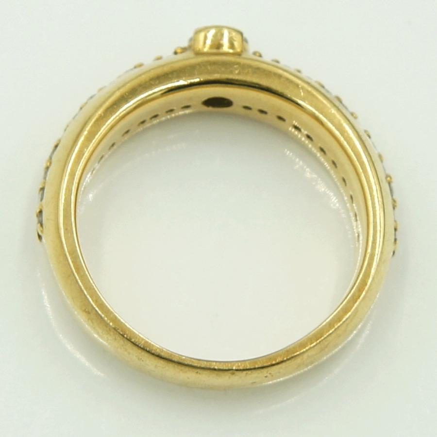 K18ダイヤモンドリング　D0.22ct　D0.20ct　リングサイズ10号　重量7.29ｇ(石の重量含む)（中古）