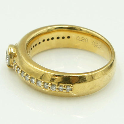 K18ダイヤモンドリング　D0.22ct　D0.20ct　リングサイズ10号　重量7.29ｇ(石の重量含む)（中古）