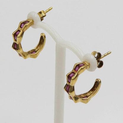 K18ルビーピアス　重量2.88ｇ(両耳合計・石の重量含む)　（中古）