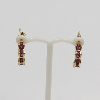 K18ルビーピアス　重量2.88ｇ(両耳合計・石の重量含む)　（中古）