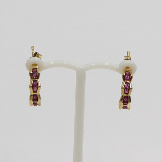 K18ルビーピアス　重量2.88ｇ(両耳合計・石の重量含む)　（中古）