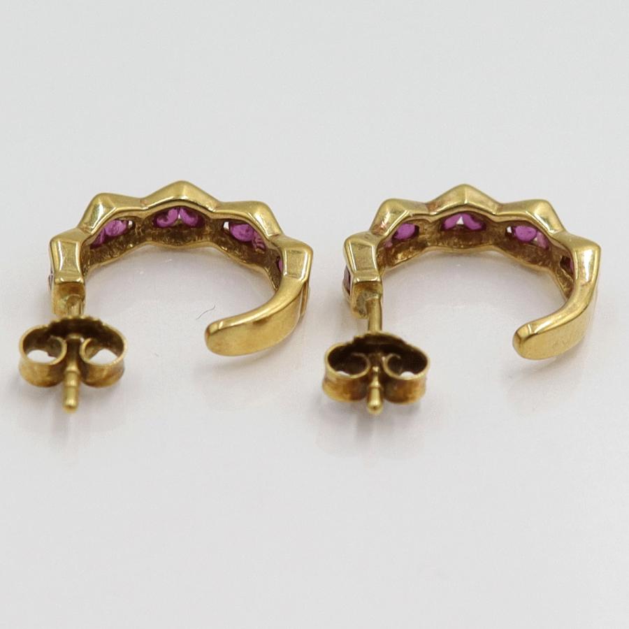 K18ルビーピアス　重量2.88ｇ(両耳合計・石の重量含む)　（中古）