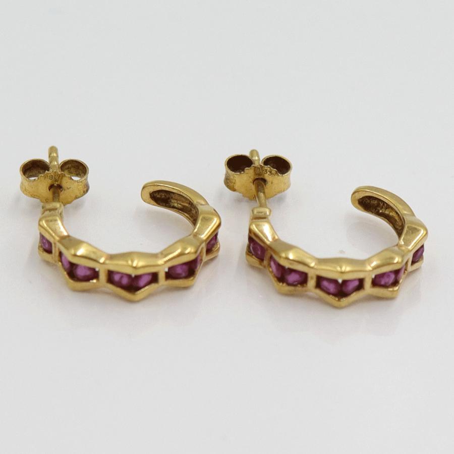 K18ルビーピアス　重量2.88ｇ(両耳合計・石の重量含む)　（中古）