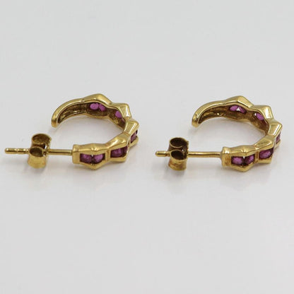 K18ルビーピアス　重量2.88ｇ(両耳合計・石の重量含む)　（中古）