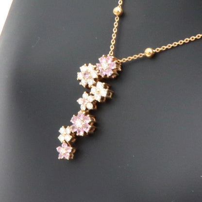 K18ピンクサファイアネックレス　S0.39ct　D0.38ct　ネックレス長さ44cm　重量4.62ｇ(石の重量含む)　レディース(中古)