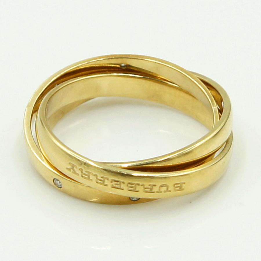 バーバリー(BURBERRY)　K18ダイヤモンド3連リング　D0.05ct　リングサイズ14号　重量7.01ｇ(石の重量含む) 　レディース（中古）