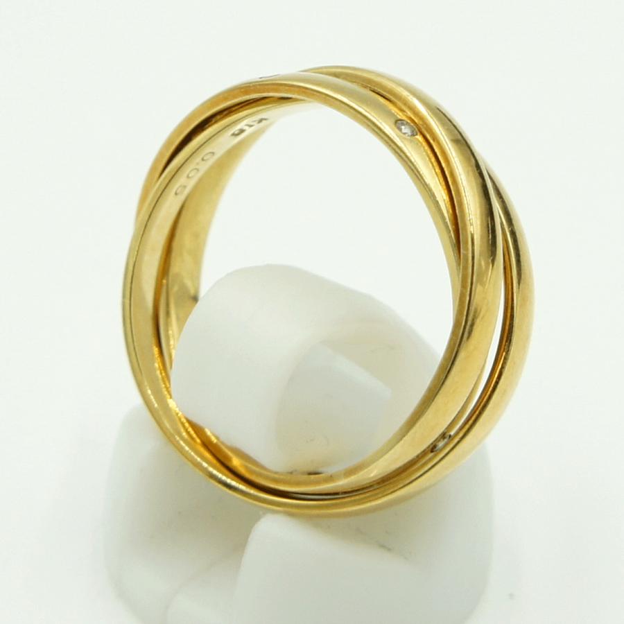 バーバリー(BURBERRY)　K18ダイヤモンド3連リング　D0.05ct　リングサイズ14号　重量7.01ｇ(石の重量含む) 　レディース（中古）