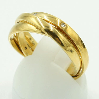 バーバリー(BURBERRY)　K18ダイヤモンド3連リング　D0.05ct　リングサイズ14号　重量7.01ｇ(石の重量含む) 　レディース（中古）