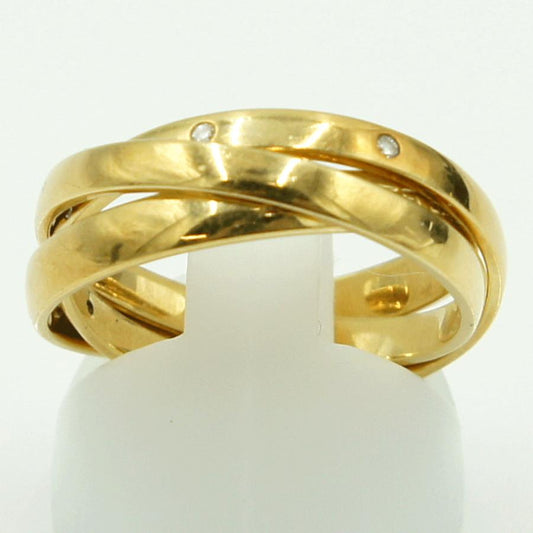 バーバリー(BURBERRY)　K18ダイヤモンド3連リング　D0.05ct　リングサイズ14号　重量7.01ｇ(石の重量含む) 　レディース（中古）