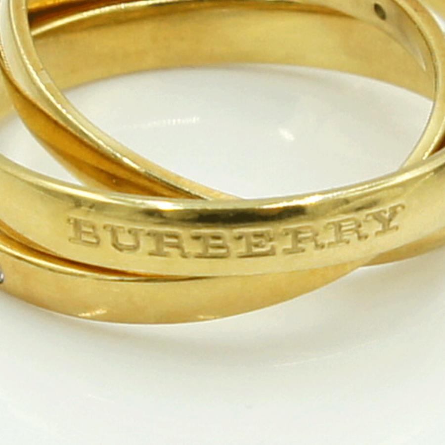 バーバリー(BURBERRY)　K18ダイヤモンド3連リング　D0.05ct　リングサイズ14号　重量7.01ｇ(石の重量含む) 　レディース（中古）