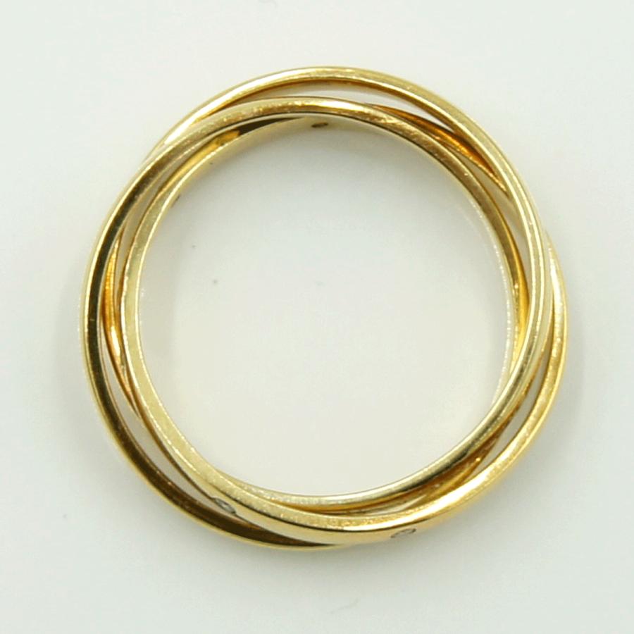 バーバリー(BURBERRY)　K18ダイヤモンド3連リング　D0.05ct　リングサイズ14号　重量7.01ｇ(石の重量含む) 　レディース（中古）