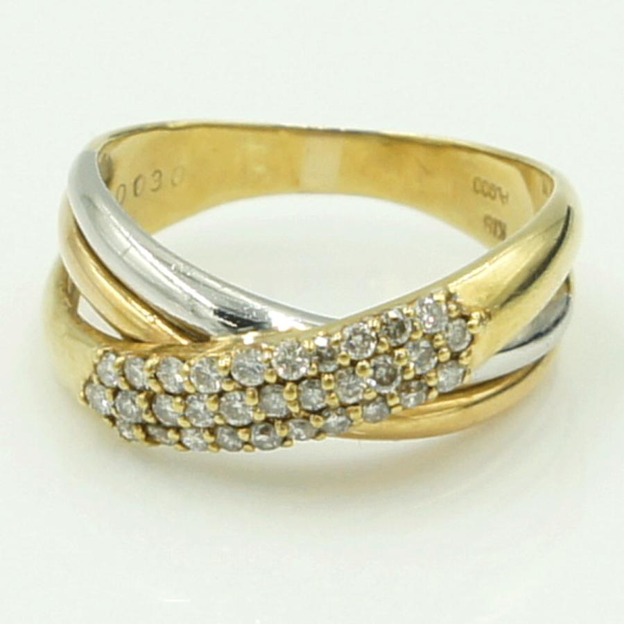 K18/Pt900ダイヤモンドリング　D0.30ct　リングサイズ12号　重量4.85ｇ(石の重量含む)（中古）