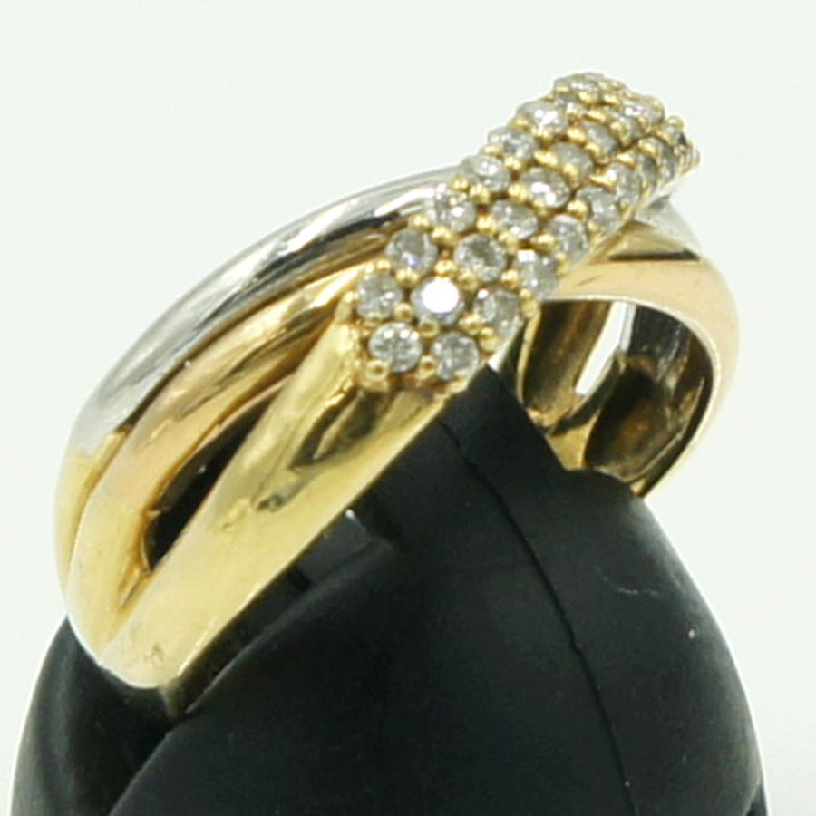 K18/Pt900ダイヤモンドリング　D0.30ct　リングサイズ12号　重量4.85ｇ(石の重量含む)（中古）