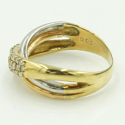 K18/Pt900ダイヤモンドリング　D0.30ct　リングサイズ12号　重量4.85ｇ(石の重量含む)（中古）