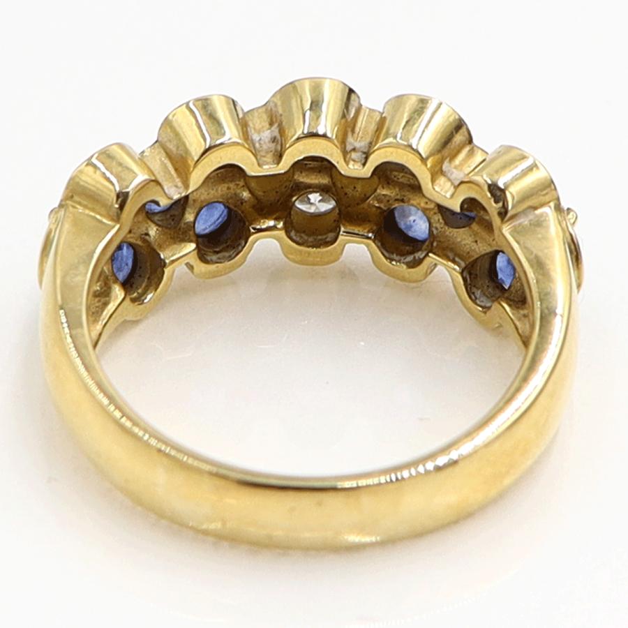 K18サファイアリング　S1.55ct　D0.44ct　リングサイズ12.5号　重量7.38ｇ(石の重量含む)　レディース（中古）