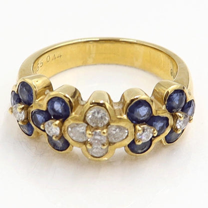 K18サファイアリング　S1.55ct　D0.44ct　リングサイズ12.5号　重量7.38ｇ(石の重量含む)　レディース（中古）