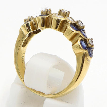 K18サファイアリング　S1.55ct　D0.44ct　リングサイズ12.5号　重量7.38ｇ(石の重量含む)　レディース（中古）