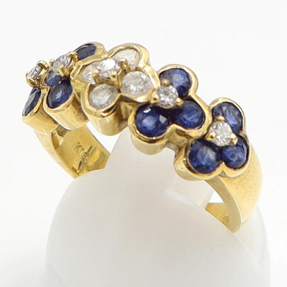 K18サファイアリング　S1.55ct　D0.44ct　リングサイズ12.5号　重量7.38ｇ(石の重量含む)　レディース（中古）