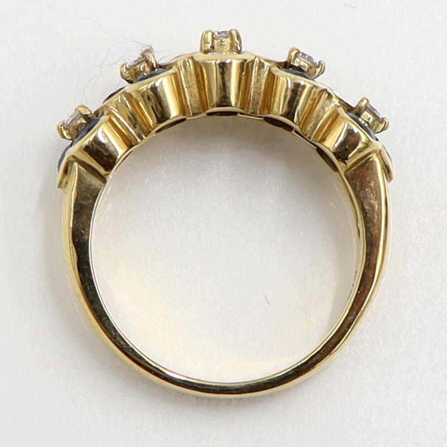 K18サファイアリング　S1.55ct　D0.44ct　リングサイズ12.5号　重量7.38ｇ(石の重量含む)　レディース（中古）