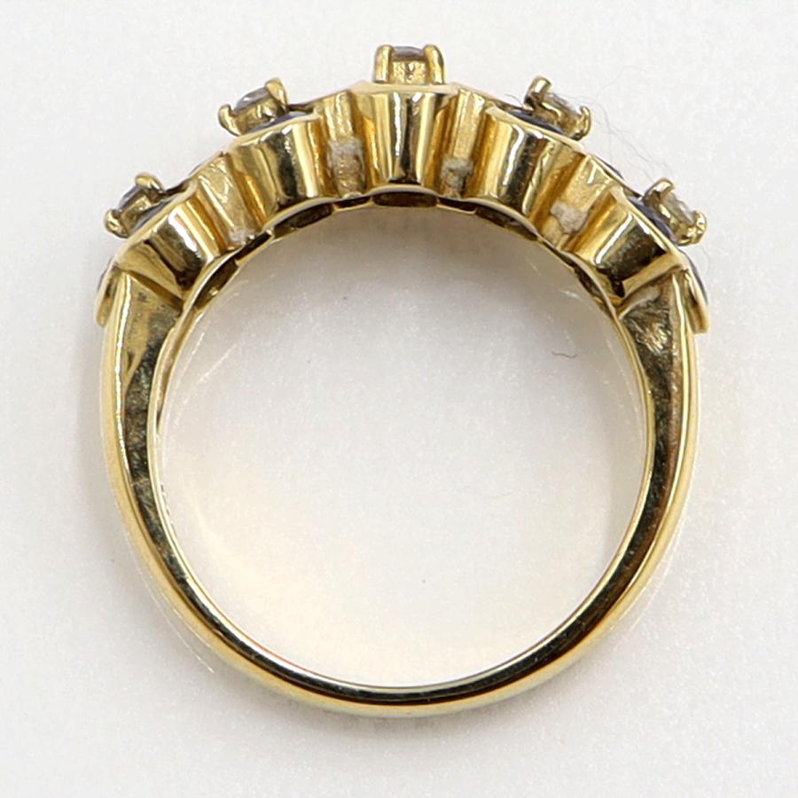 K18サファイアリング　S1.55ct　D0.44ct　リングサイズ12.5号　重量7.38ｇ(石の重量含む)　レディース（中古）