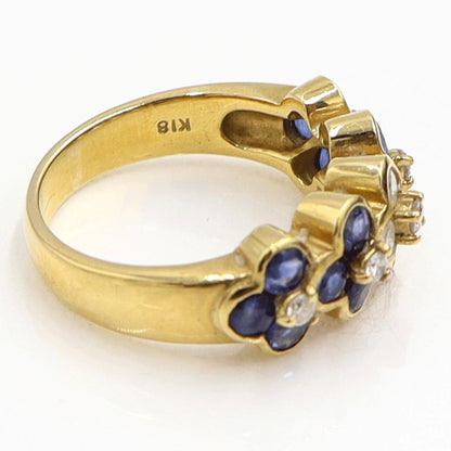 K18サファイアリング　S1.55ct　D0.44ct　リングサイズ12.5号　重量7.38ｇ(石の重量含む)　レディース（中古）