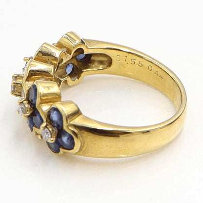 K18サファイアリング　S1.55ct　D0.44ct　リングサイズ12.5号　重量7.38ｇ(石の重量含む)　レディース（中古）