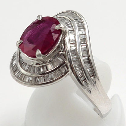 Pt900ルビーダイヤモンドリング　R1.37ct　D0.82ct　リングサイズ13号　重量10.30ｇ(石の重量含む)　レディース（中古）