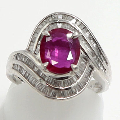 Pt900ルビーダイヤモンドリング　R1.37ct　D0.82ct　リングサイズ13号　重量10.30ｇ(石の重量含む)　レディース（中古）